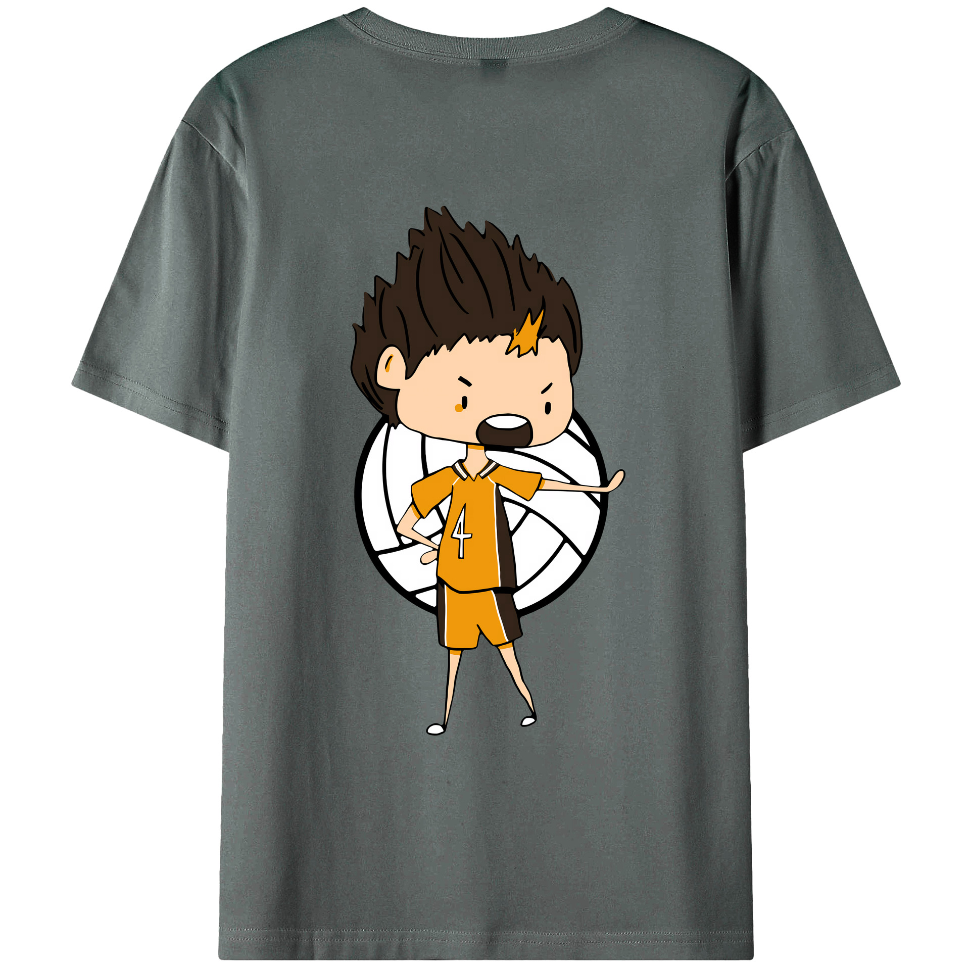 （画像用） ハイキュー!! Haikyu!! 綿100％ メンズ半袖Tシャツ（バックプリント） 通気性